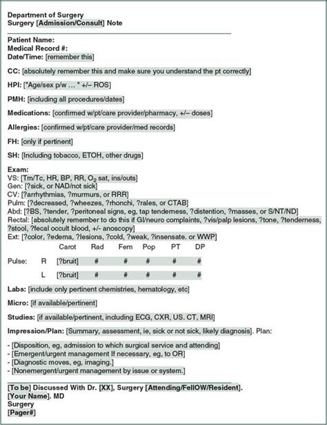 Medical Consult Template Pdf Template