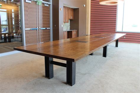 Hand Made Reclaimed Oak Custom Conference Table By Cornerstone