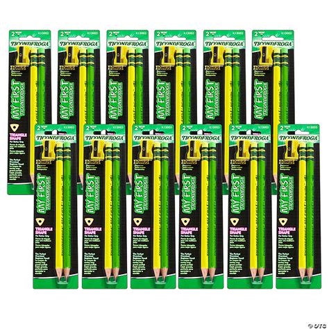 Dixon Ticonderoga My First® Tri Write™ Wood Cased Pencils Neon Assorted 2 Per Pack 12 Packs