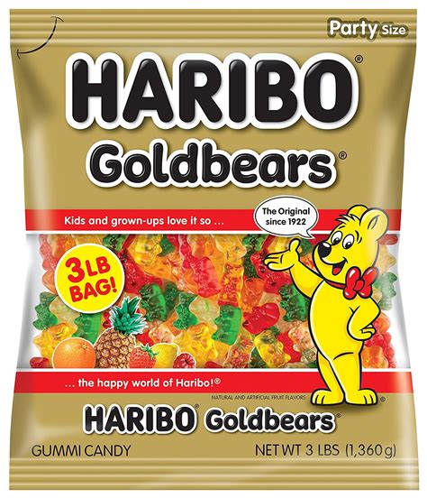 Haribo Gummi Candy Goldbears Gummy Candy 48 Ounce Pack Of 4