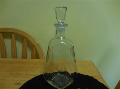 Vintage 1950s To 1960s Clear Glass Alcohol Decanter Grounded Stopper
