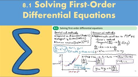 81 Solving First Order Differential Equations Fp1 Chapter 8