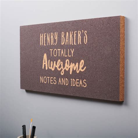 Personalised Totally Awesome Ideas Cork Pin Board By Oakdene Designs
