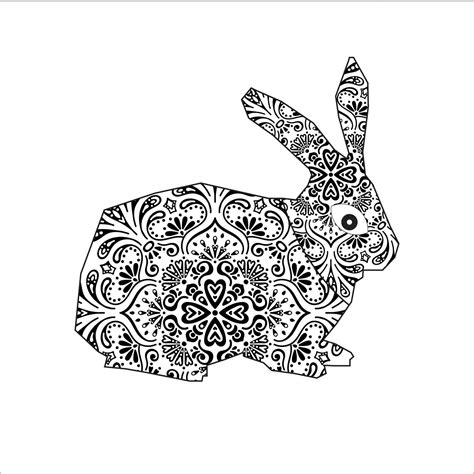 The Cute Rabbit Zentangle Coloring Book Mandala Color
