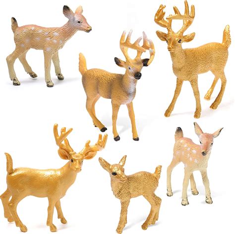 6 Pieces Deer Toy Figurines Miniature Deer Figurines Toys