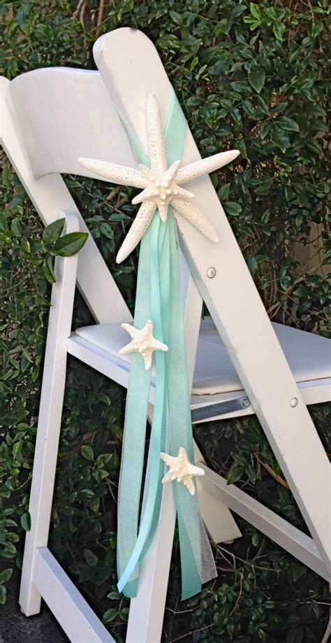 Beach Wedding Starfish Chair Decoration With Natural Starfish