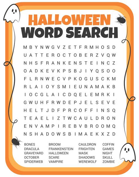 Easy Halloween Word Search Printable Word Search Printable Free For
