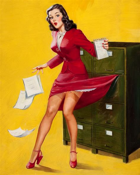 Pin Up Girl At Work By Al Buell Pin Up Art Artists