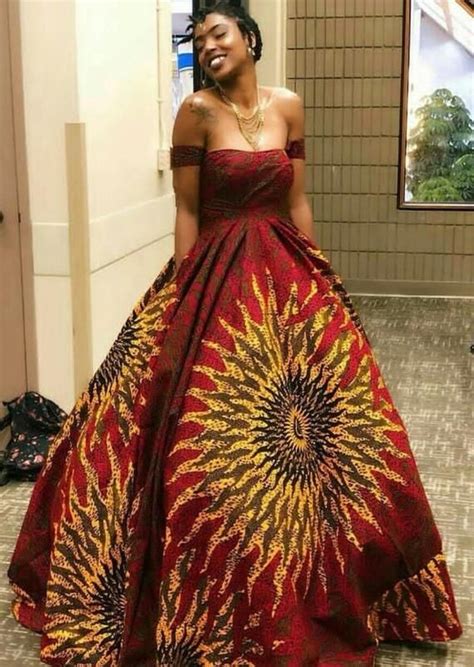 African Off Shoulder Ball Gownafrican Prom Dressafrican Clothing