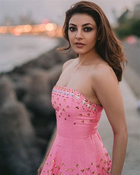tollywood actress kajal aggarwal photoshoot in pink gown kajal aggarwal
