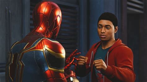 Marvels Spider Man Ps4 Miles Morales Meets And Punches Spider Man