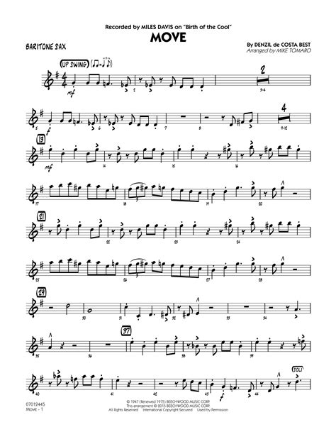 Move Baritone Sax Sheet Music Mike Tomaro Jazz Ensemble