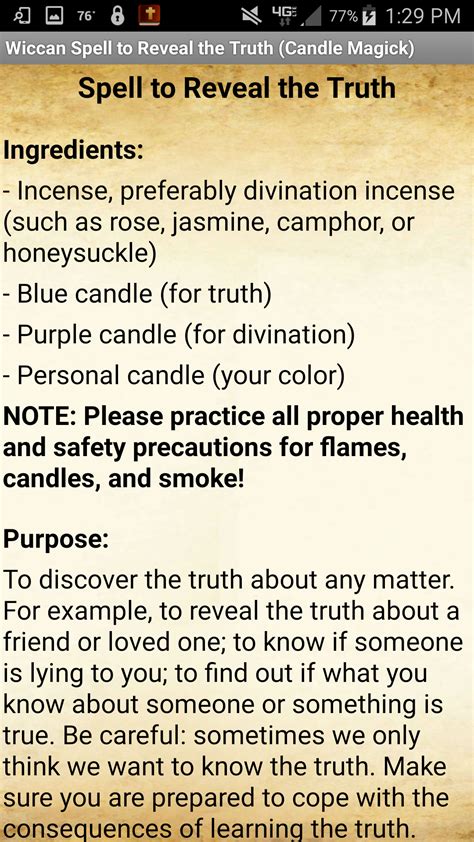 This App Contains A Wiccan Candle Magick Spell To Reveal Or Discover