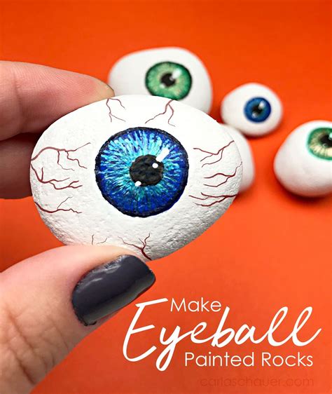 Halloween Painted Rock Eyeballs Rock Painting Ideas Easy Rock