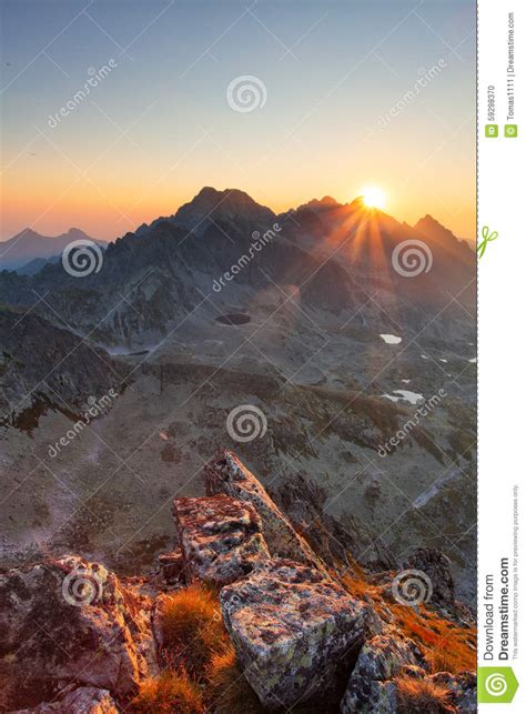 Vertical Photo In Rocky Mountain Landscape Stock Photo