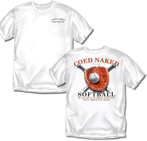 Coed Naked Softball White Adult T Shirt Clothing
