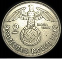2 Reichsmark 1939 B - Paul von Hindenburg, Third Reich (1933-1945 ...