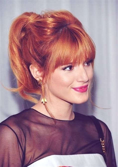 We have bella throne showing you how to go for a layered and full hairstyle with bangs in a ponytail for heart shape face. 30 Women's Hairstyles with Bangs for Glamorous Look ...