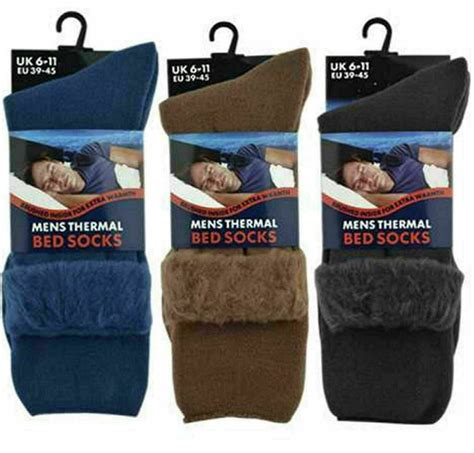 Mens Brushed Thermal Fleece Bed Socks Lounge Sock Thick Warm Winter