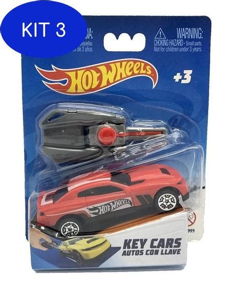 kit 3 hot wheels chave lançadora radical veiculo vermelho fun carrinho de brinquedo
