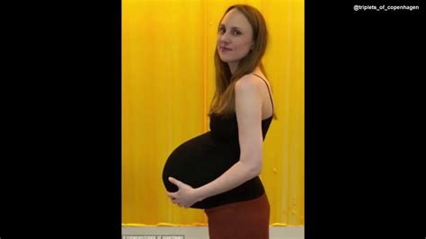 Mujer Embarazada Con Trillizos Muestra Masiva Barriga Youtube