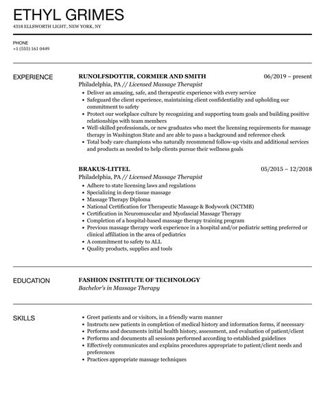 ⛔ Massage Therapist Cv Massage Therapist Resume Sample Guide And 20 Examples 2022 10 29