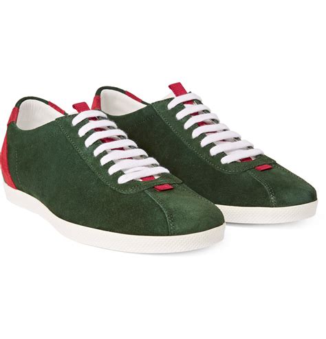 Gucci Suede Tennis Sneakers In Dark Green Green For Men Lyst