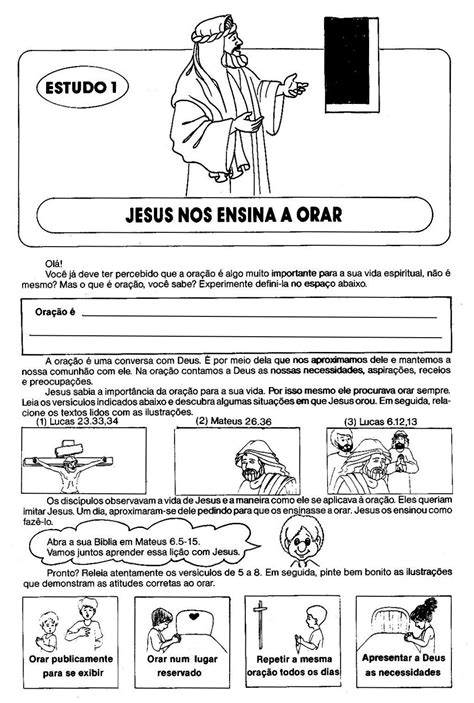 Escola Dominical Infantil História E Atividade Jesus Nos Ensina A Orar