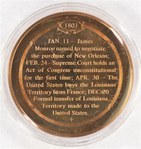 April 30 1803 Louisiana Territory Purchased From France Bronze