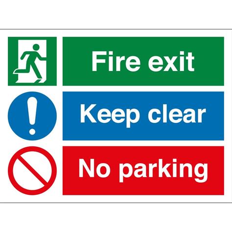 Fire Exit Keep Clear No Parking Sign From Key Signs Uk