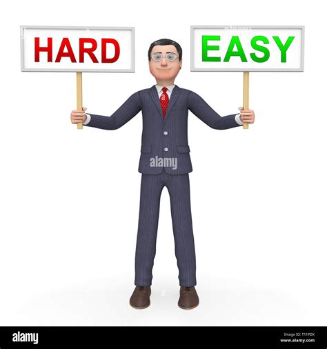 Easy Vs Hard Signs Portray Choice Of Simple Or Difficult Way Guide To