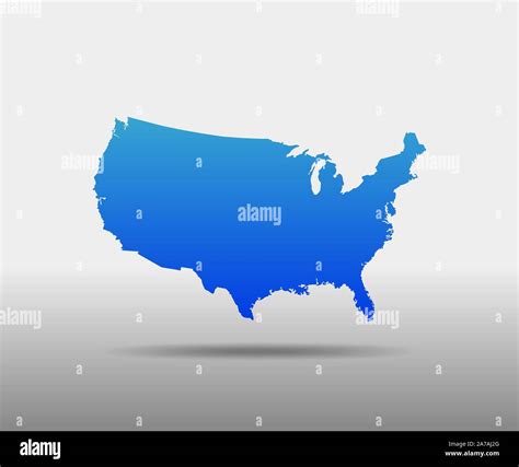 Blue Usa Map Vector Illustration Simple Flat Map United States