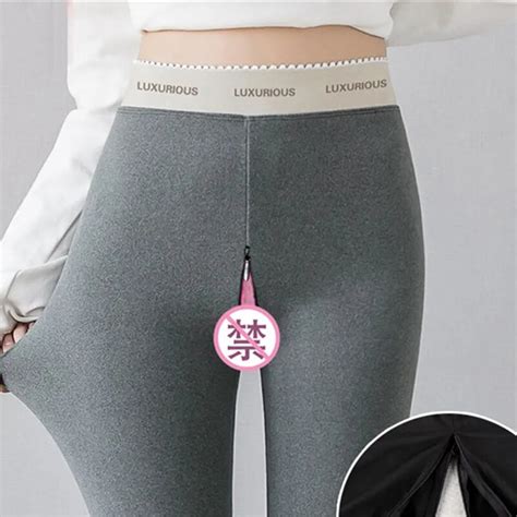 outdoor sex pants with holes women sexy clothes open croch crotchless pants hidden zippers