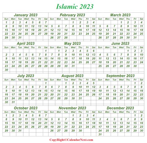 Islamic Holidays 2023 Calendar Calendar Next