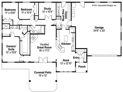 The ranch house plan style has a variety of definitions. 4-Bedroom Ranch Layouts 4 Bedroom Ranch Style House Plans ...