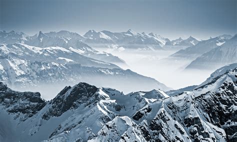 Snowy Mountains In The Swiss Alps Boreal