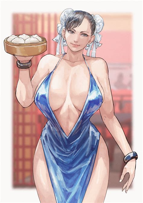 Cirenk Chun Li Capcom Street Fighter Absurdres Highres 1girl Alternate Breast Size Baozi