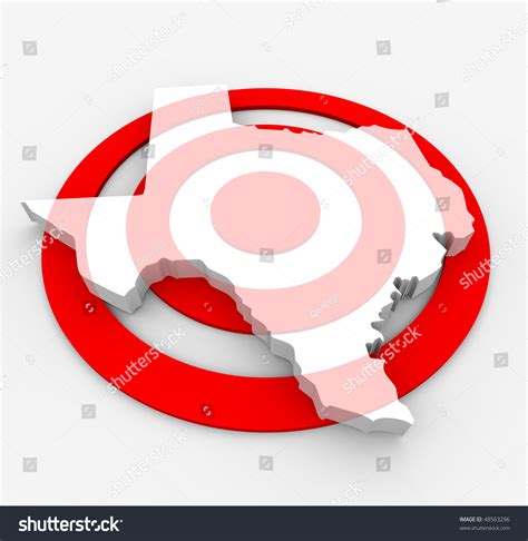 Red Bullseye Map Texas State On Stock Illustration 48563296 Shutterstock