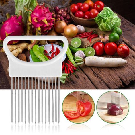 1 Pcs Easy Cut Onion Holder Fork Stainless Steel Plastic Vegetable