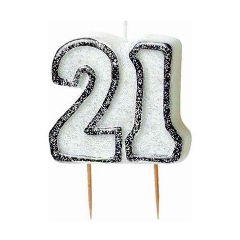 35 Black Glitz 21st Birthday Glitter Moulded Candle Glitzer Kerzen