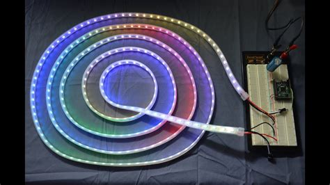 240 Rgb Leds Neopixels Strip Driven By Micropython Youtube