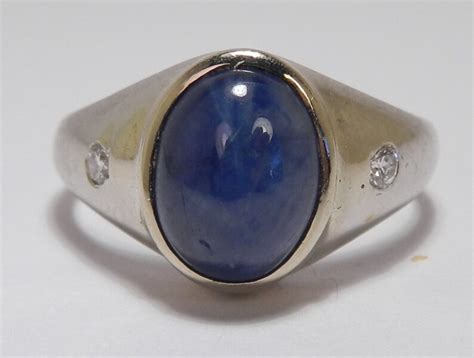 Vintage 20k Natural Genuine Blue Star Sapphire Diamond Ring Etsy