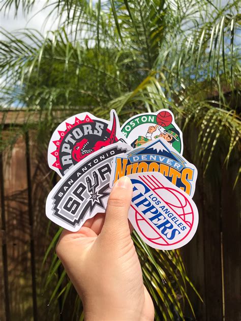 Basketball Nba Team Stickers Die Cut Waterproof Sticker Etsy