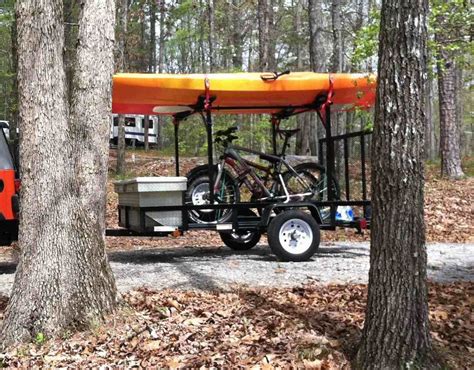 Ideas for a simple less expensive kayak transport, with gear storage. Kayak Trailers - 30 Photo Ideas to Buy or Build Your Own (With images) | Kayak trailer, Kayak ...