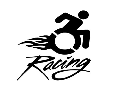 Wheelchair Handicap Racing Permanent Vinyl Decal Sticker Car Window