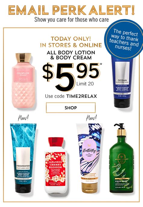 Life Inside The Page Bath And Body Works Todays Email Promo Sale May 4th Body Lotions And Creams