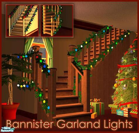 Simman123s Bannister Garland Lights Sims 4 Christmas