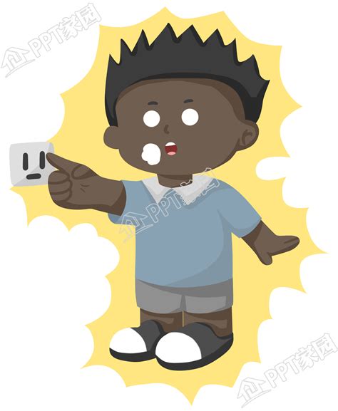 手绘安全警示被电黑的小孩人物图片素材下载推荐 Ppt家园