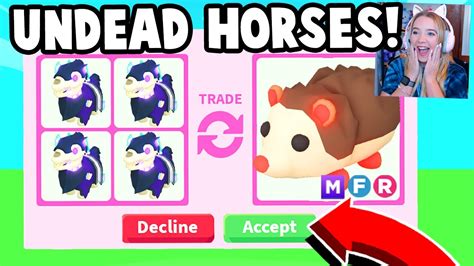 Trading New Undead Jousting Horses In Adopt Me Youtube