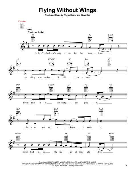 Also try flying without wings lyrics as they are if so, then flying without wings chords will definitely attract your attention. Flying Without Wings | Sheet Music Direct